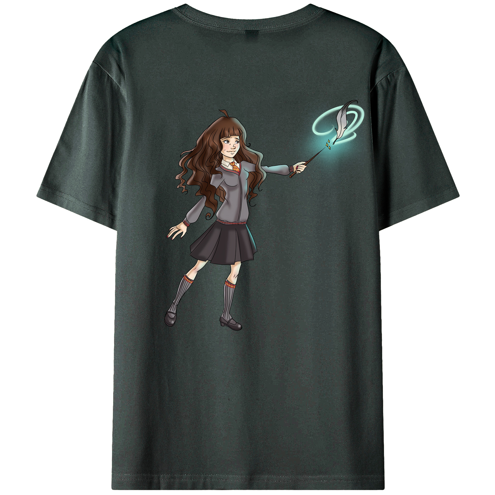 （画像用） Harry Potter ハリー・ポッターシリーズ 綿100％ メンズ半袖Tシャツ（バックプリント） 通気性